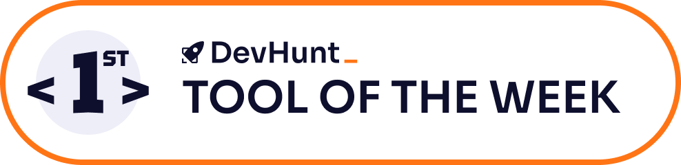 DevHunt 1st Tool of the Week Badge